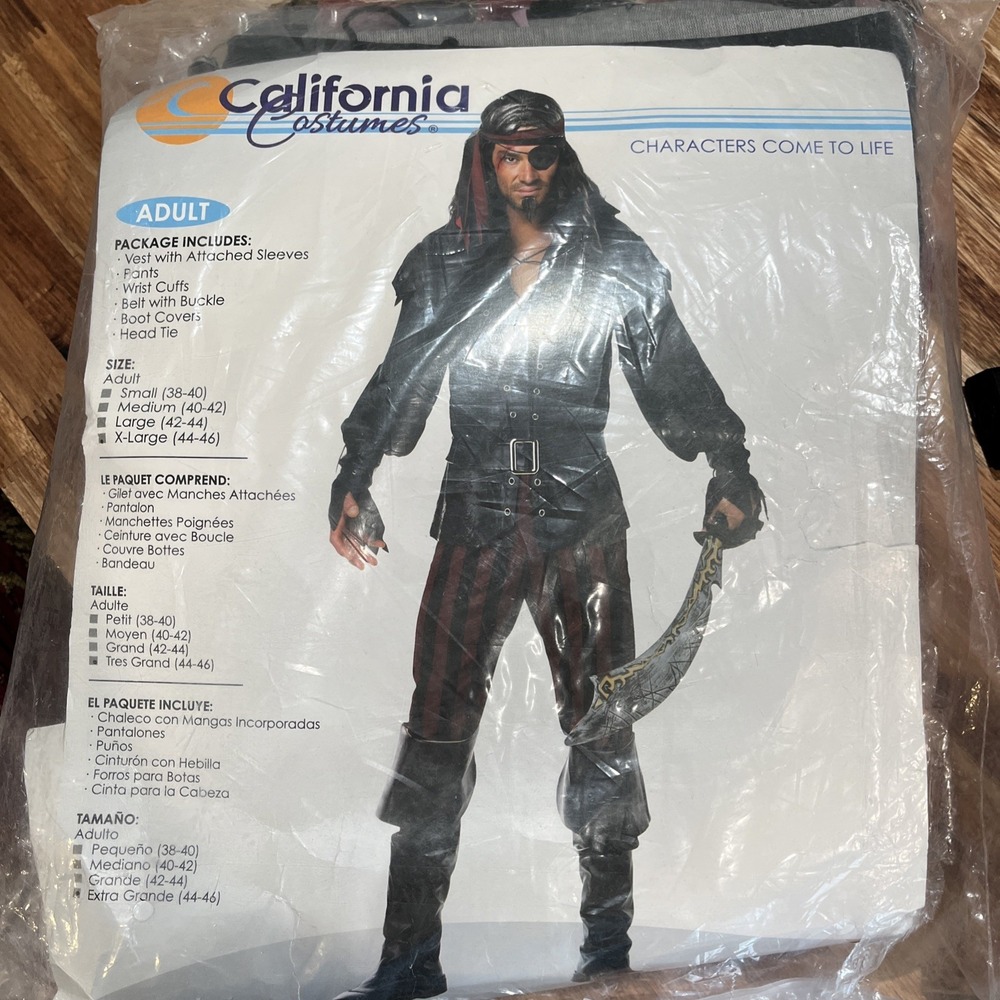 Mens Ruthless Rogue Pirate Costume Adult  Costume XL